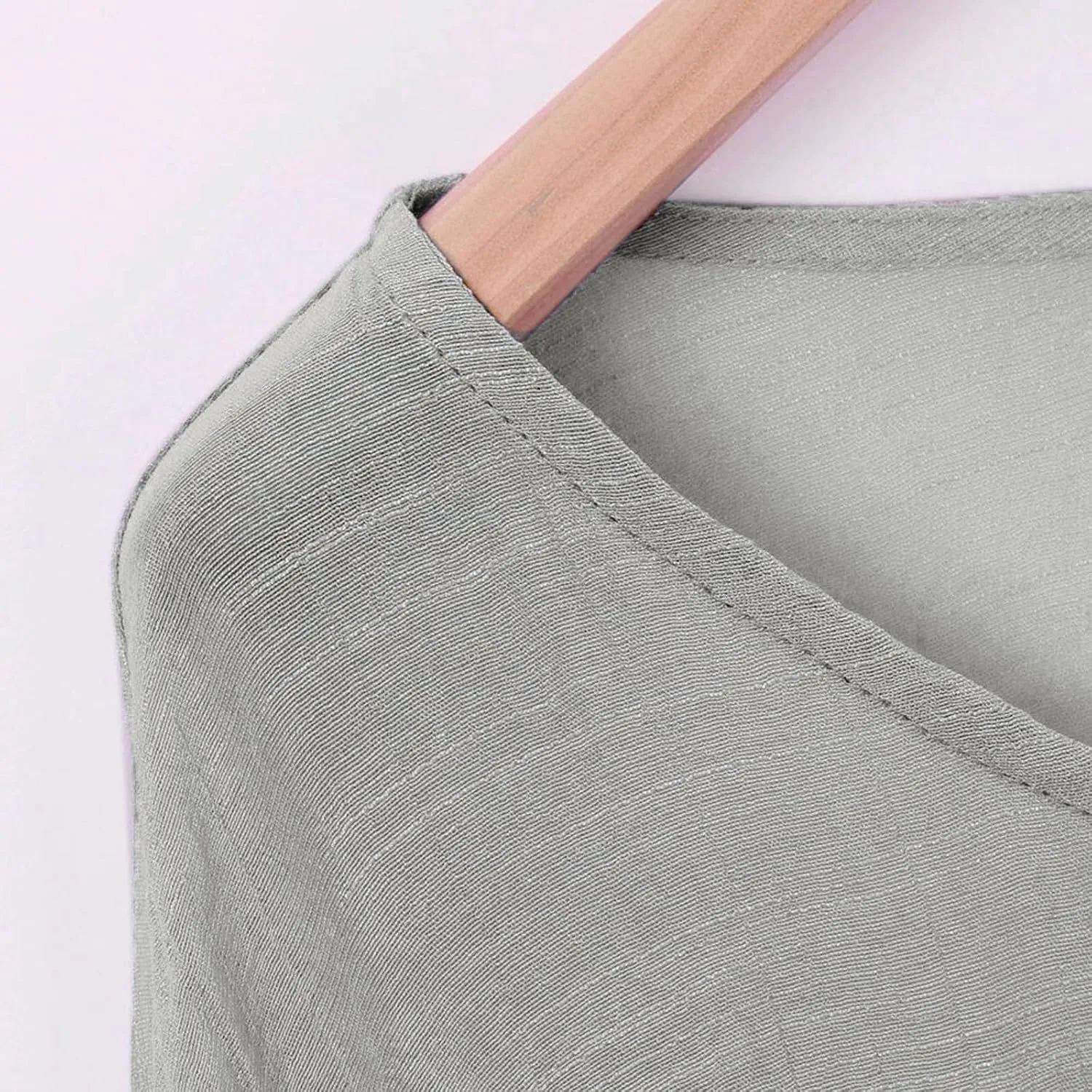 Cotton Linen Shirt for Women Plus Size Long Sleeve Crewneck Casual Tops Basic Loose Fit Lightweight Comfy Tees Summer Clothes