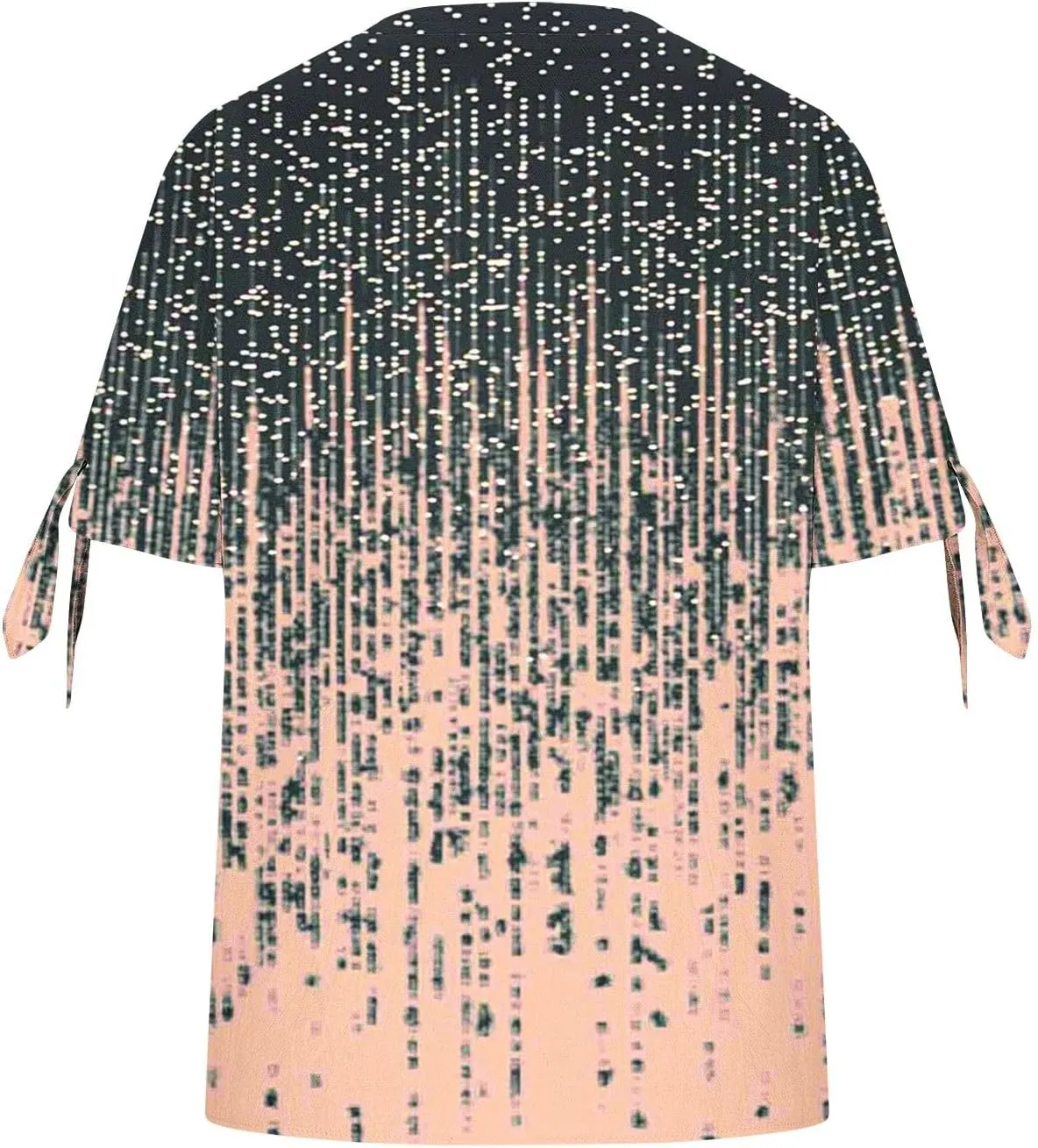 Cotton Linen Tops for Women 2025 Summer Henley V Neck Shirts Cutout Short Sleeve Tunic Gradient Floral Casual Tshirts