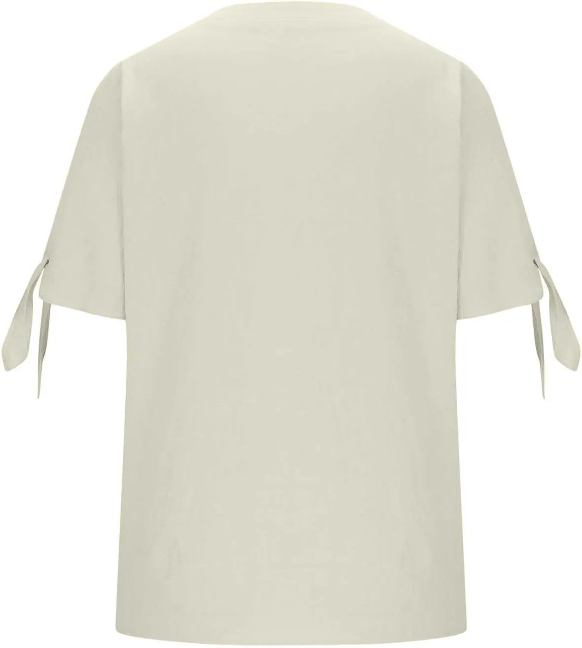 Cotton Linen Tops for Women 2025 Summer Henley V Neck Shirts Cutout Short Sleeve Tunic Gradient Floral Casual Tshirts