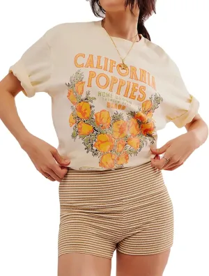 Cotton Oversized Hibiscus Tee Shirt for Women Floral Graphic Hawaiian T Shirts Casual Summer Vacation Loose Tops