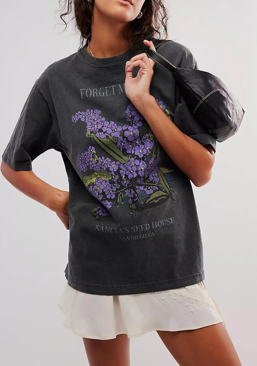 Cotton Oversized Hibiscus Tee Shirt for Women Floral Graphic Hawaiian T Shirts Casual Summer Vacation Loose Tops