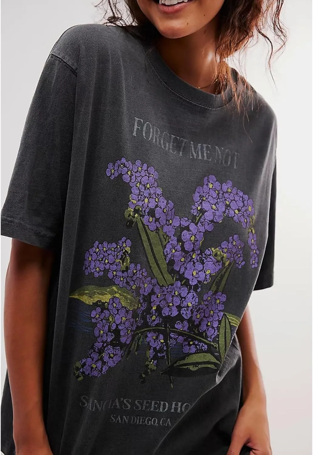 Cotton Oversized Hibiscus Tee Shirt for Women Floral Graphic Hawaiian T Shirts Casual Summer Vacation Loose Tops