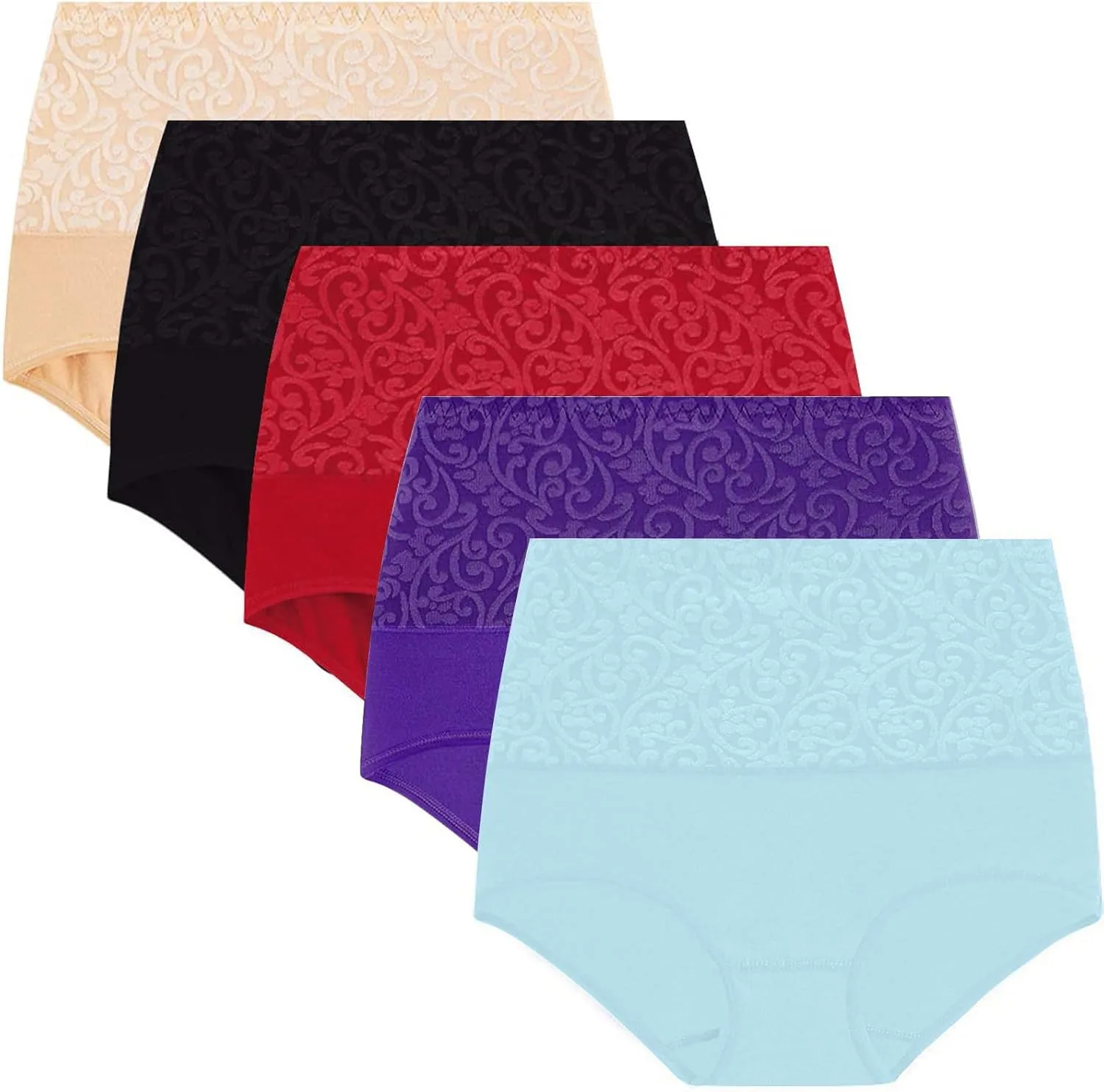 Cotton Underwear For Women Comfy Soft Breathable Elastic Waist Panties Plus Size Sexy Stretch Tummy Control Briefs