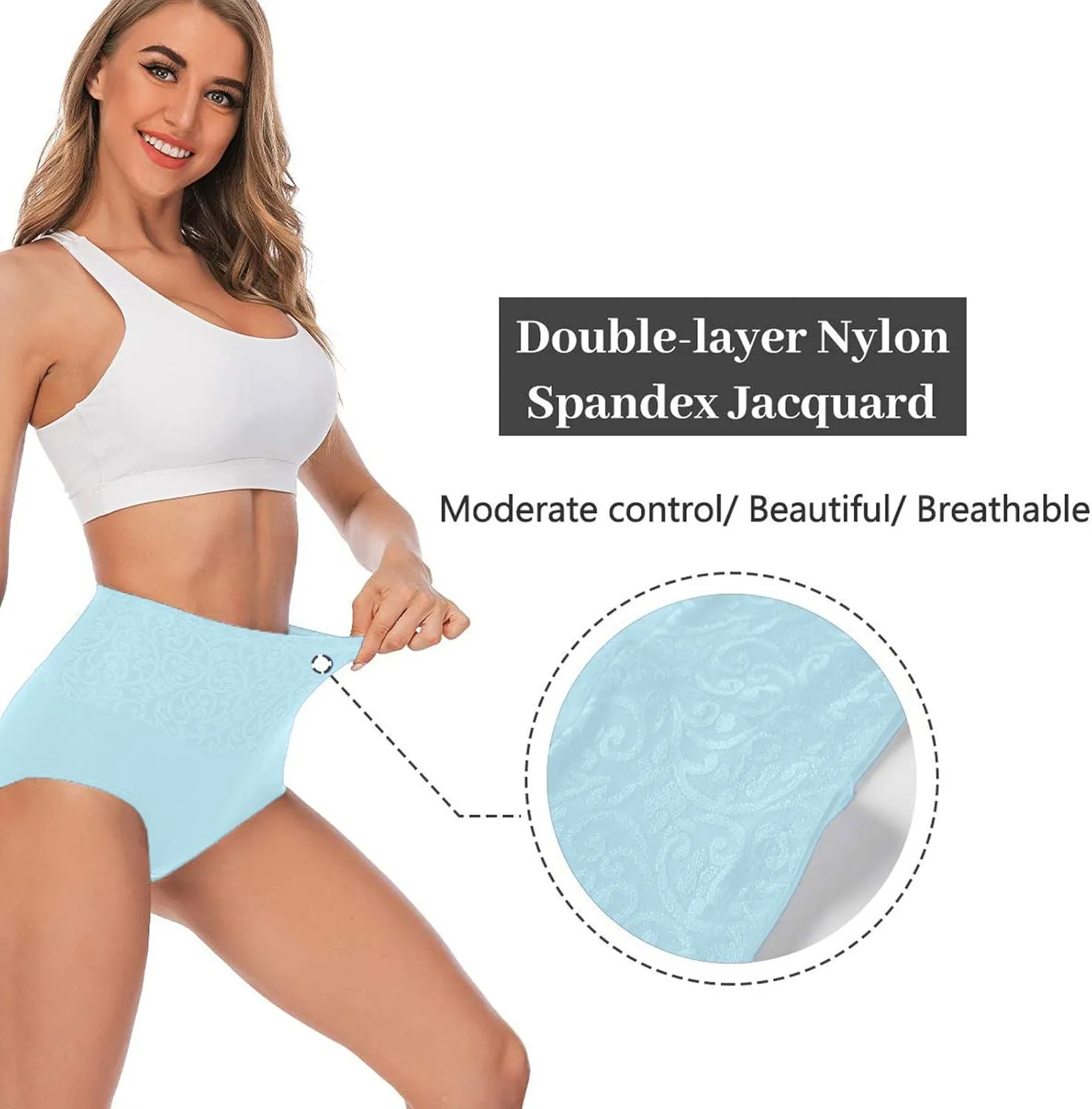 Cotton Underwear For Women Comfy Soft Breathable Elastic Waist Panties Plus Size Sexy Stretch Tummy Control Briefs