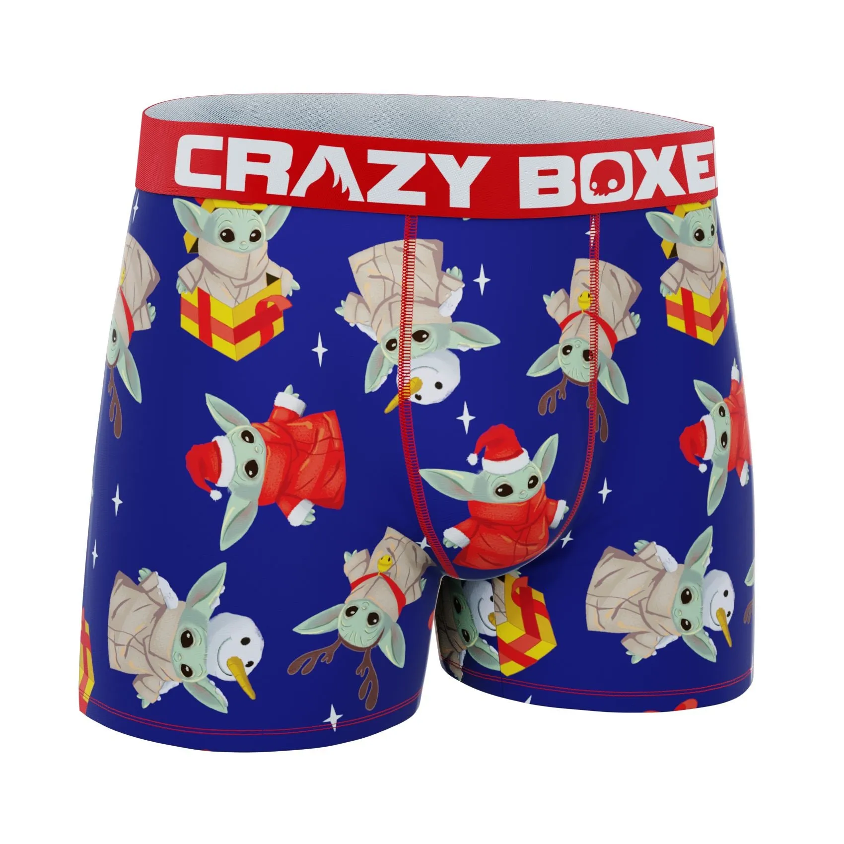 CRAZYBOXER Mandalorian Baby Yoda Holiday Men's Boxer Briefs
