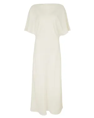 Cream Fluid Satin Dress
