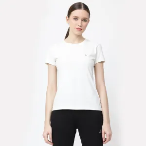 Crew Neck Solid T-Shirt - Off White