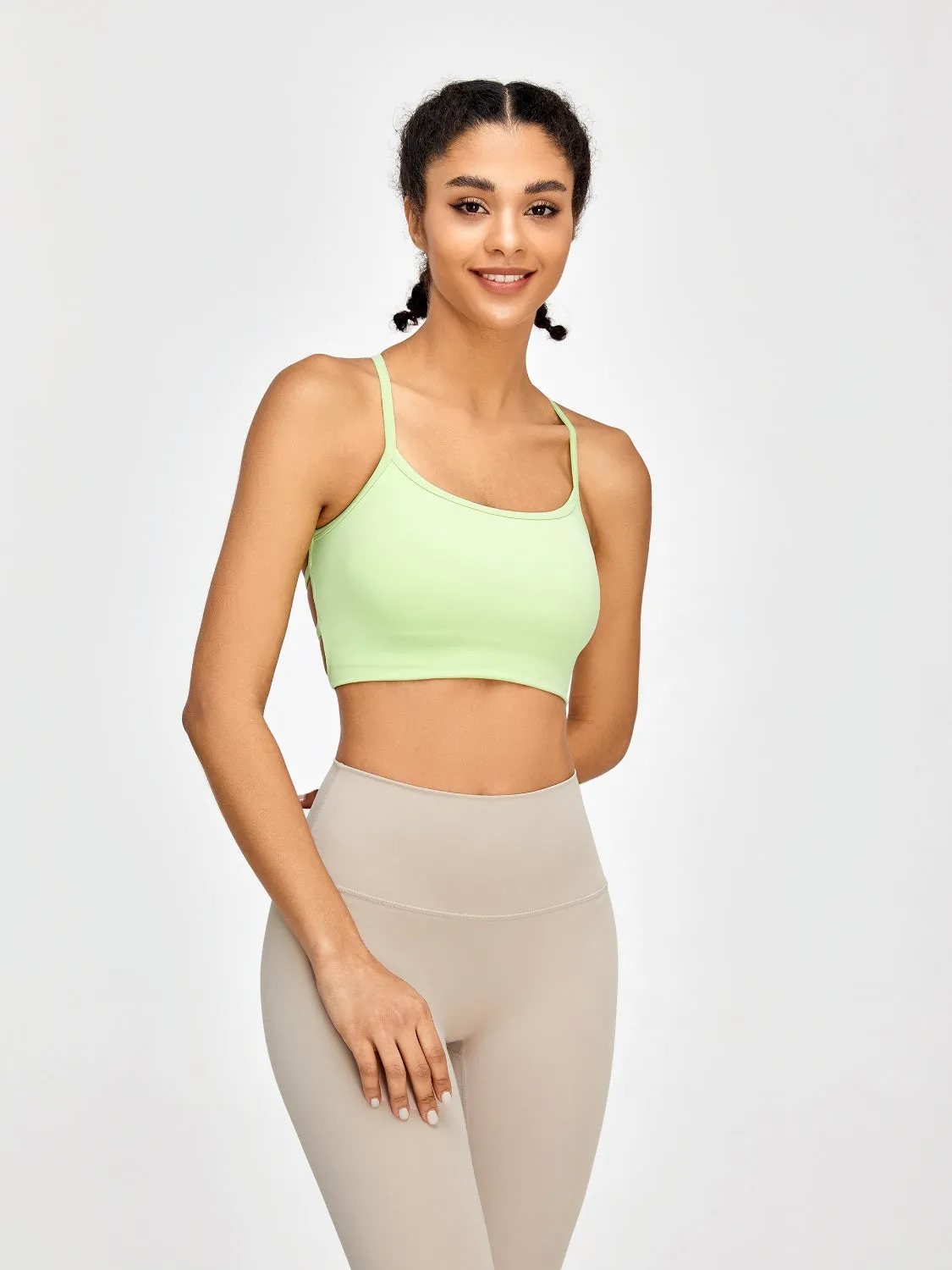 Crisscross Spaghetti Strap Active Bra