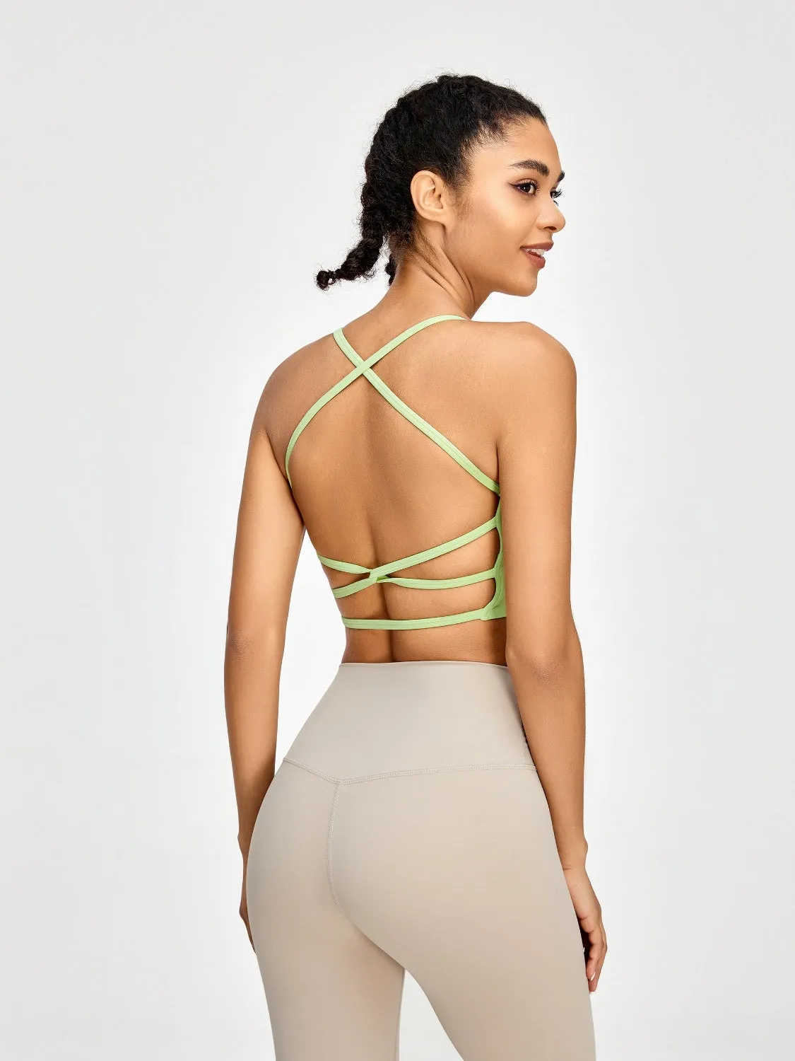 Crisscross Spaghetti Strap Active Bra