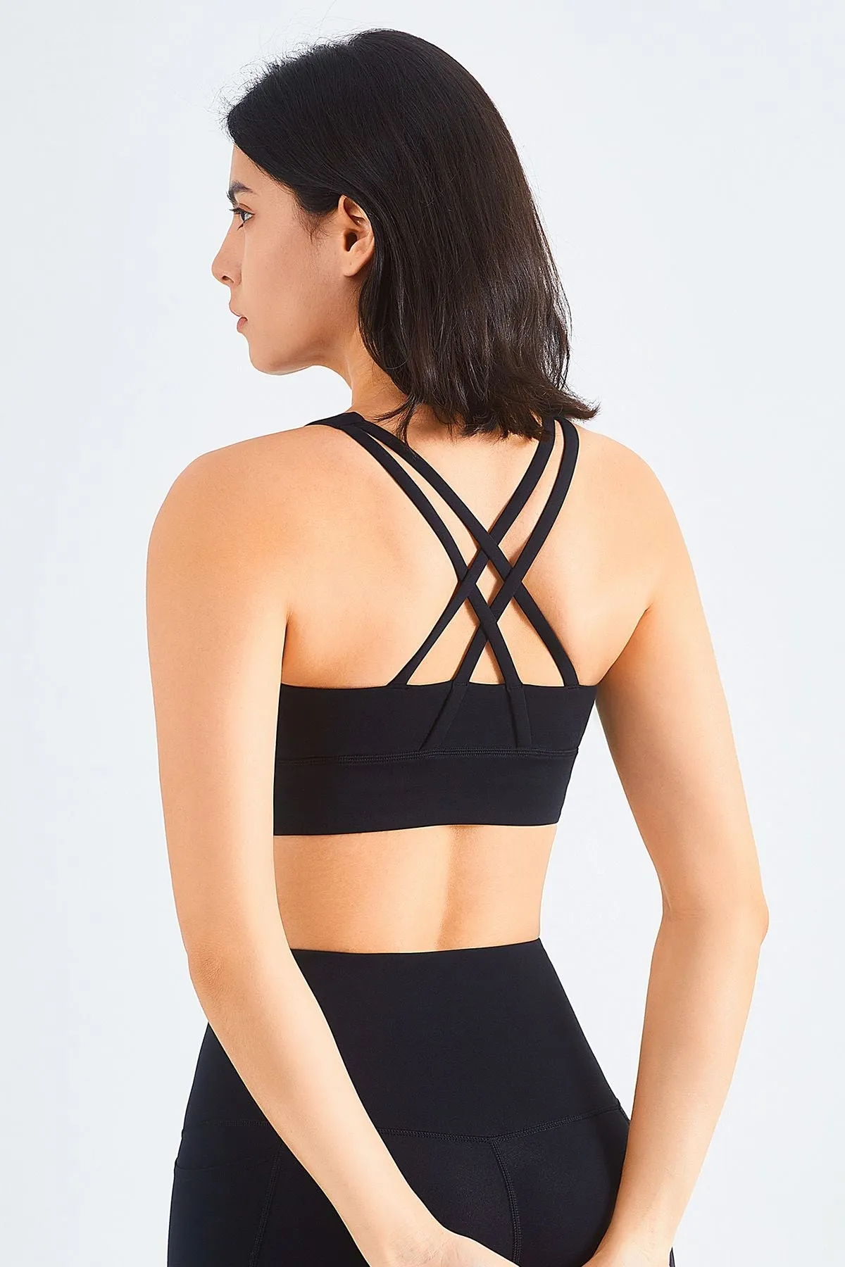 Crisscross Straps Sports Cami Bra