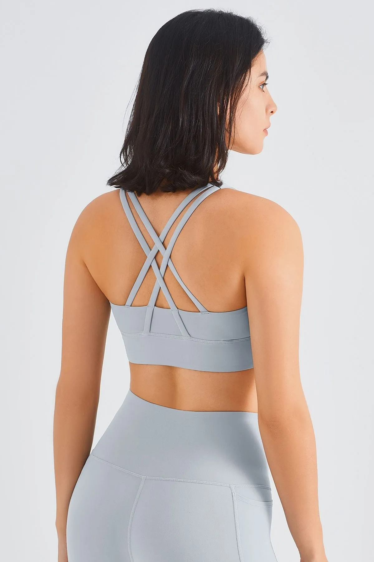Crisscross Straps Sports Cami Bra