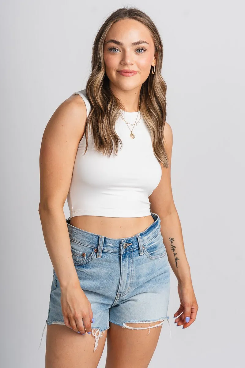Crop tank top white