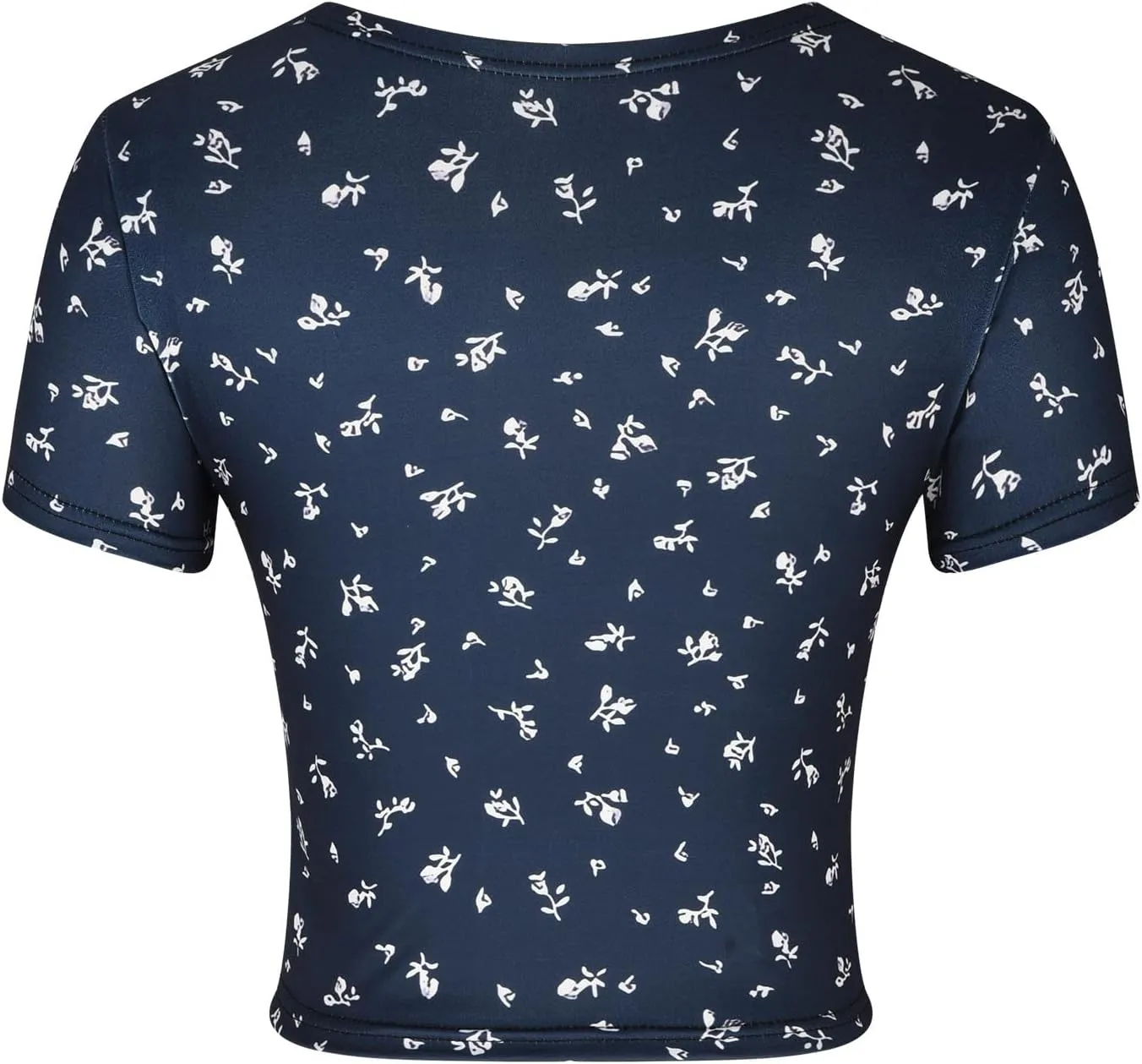 Crop Tops for Women Trendy Short Sleeve Wrap V Neck Floral Print Slim Fit Tees Sexy Casual Summer Going Out Y2k Shirt