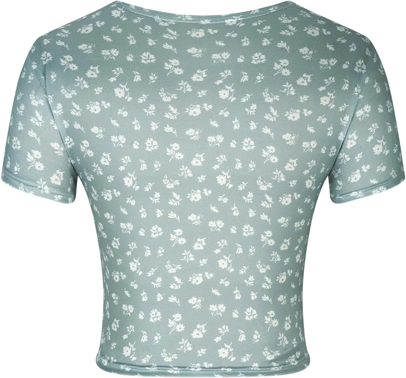 Crop Tops for Women Trendy Short Sleeve Wrap V Neck Floral Print Slim Fit Tees Sexy Casual Summer Going Out Y2k Shirt