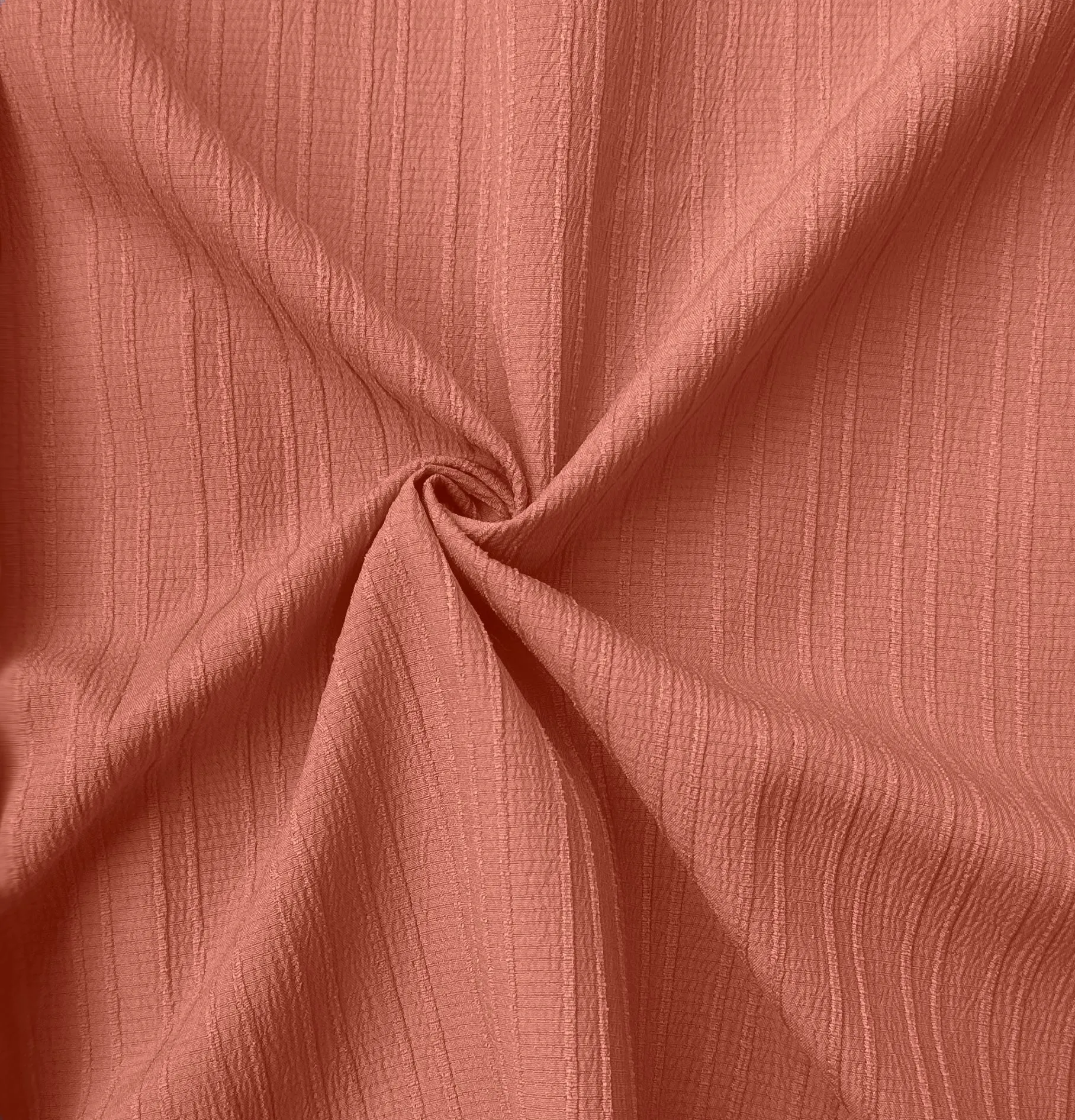 Crushed Self Stripe Peach Shirt