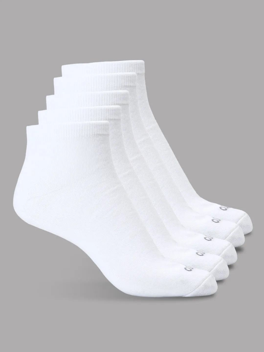 Cult Casual Men's Ankle Length Cotton Socks - White (Pack of 5)
