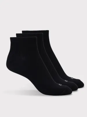 Cult Casual Men's Low Ankle Cotton Socks - Black (Pack of 3)