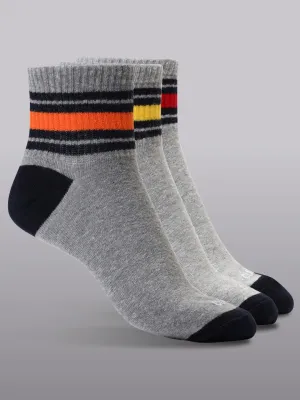 Cult Sports Men's Ankle Length Cotton Socks - Multicolour (Pack of 3)