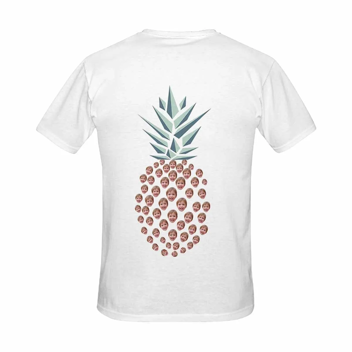 Custom Face Shirts with Pineapple White Men's All Over Print T-shirt with Personalized Pictures for Your Best Dad Gift