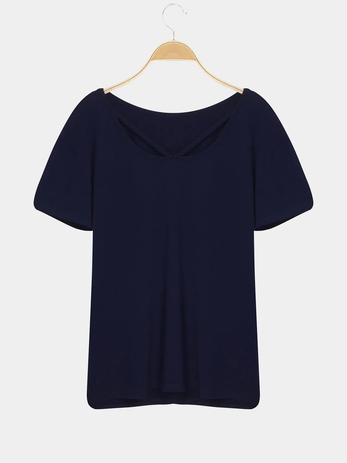 Custom Round Neck V-Neck Short Sleeve Blue T-Shirts