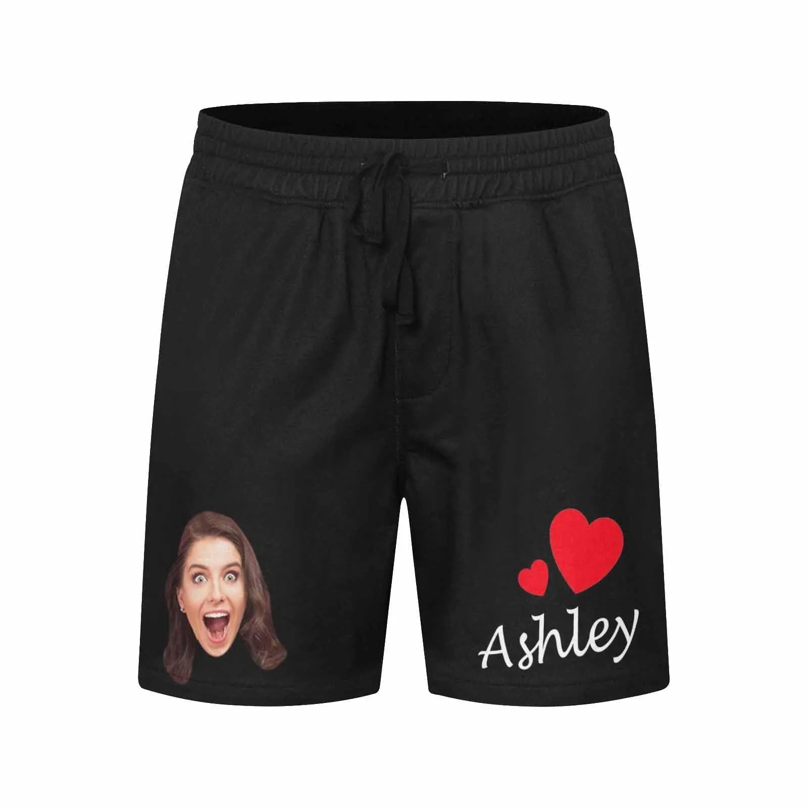 Custom Swimming Trunks with Face & Name Personalized Humorous Men's Quick Dry Swim Shorts with Girlfriend's Face