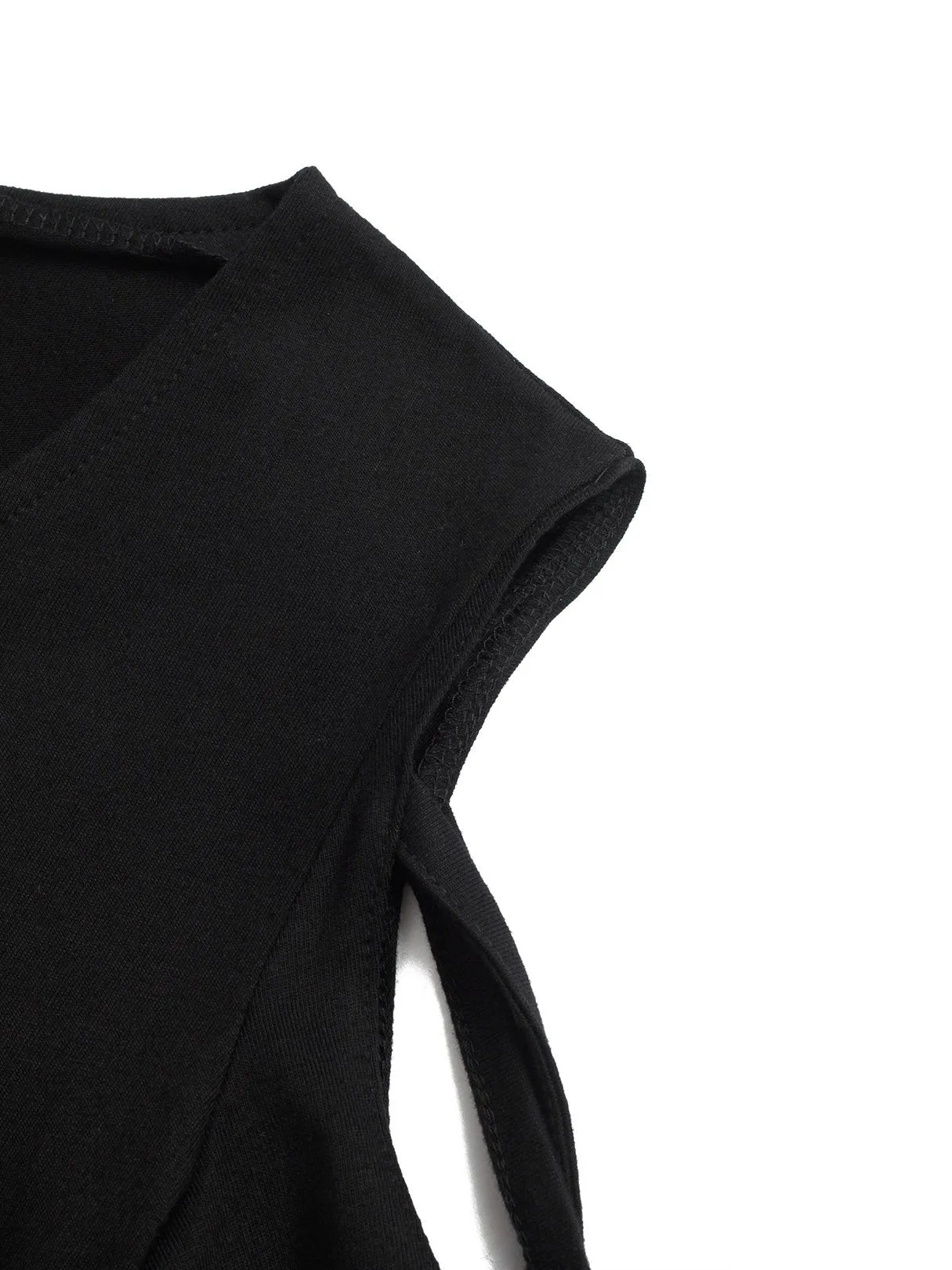 Custom V-Neck Long Sleeve Black T-Shirts