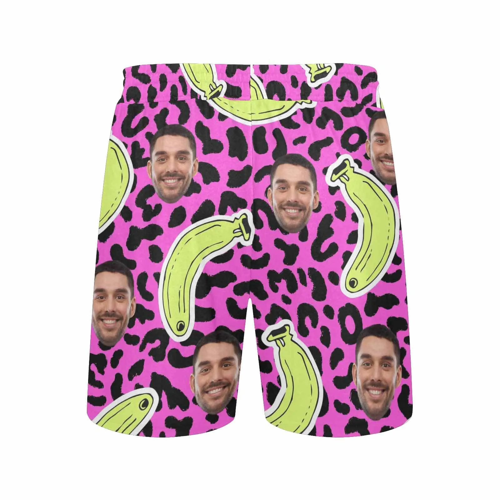 Customized Swim Trunks with Custom Face Design Funny Banana Men's Quick Dry Swim Shorts