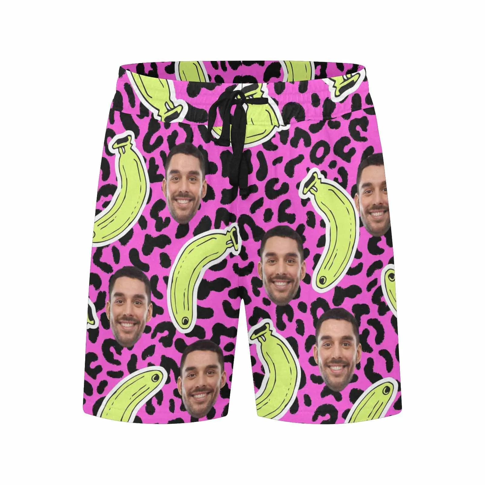Customized Swim Trunks with Custom Face Design Funny Banana Men's Quick Dry Swim Shorts