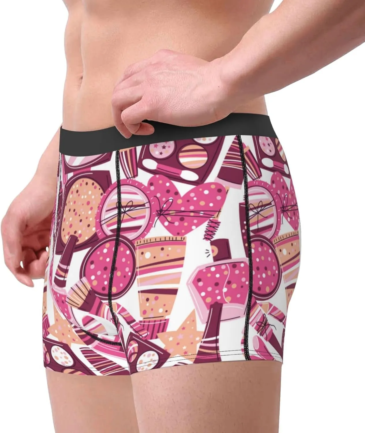 Cute Girl Print Boxer Briefs For Men Breathable Underwear-