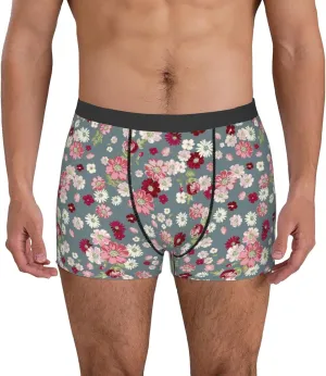 Daisies Flowers Print Boxer Briefs For Men Breathable Underwear-