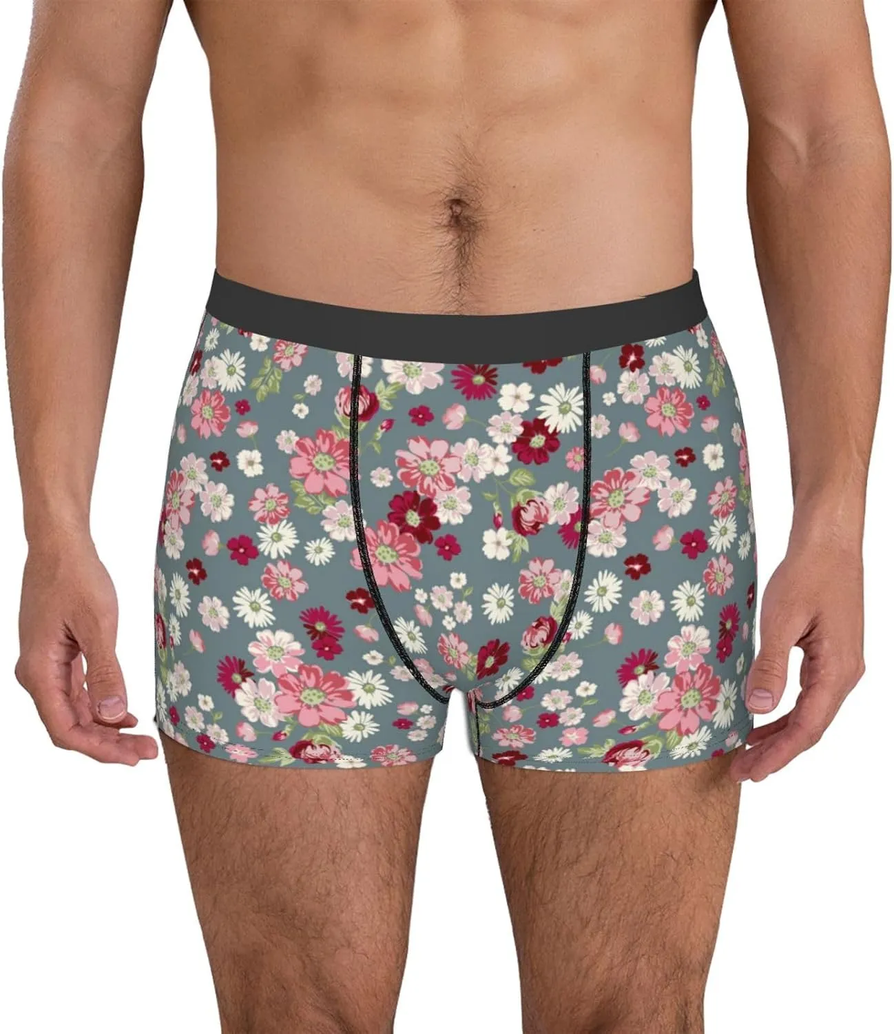 Daisies Flowers Print Boxer Briefs For Men Breathable Underwear-