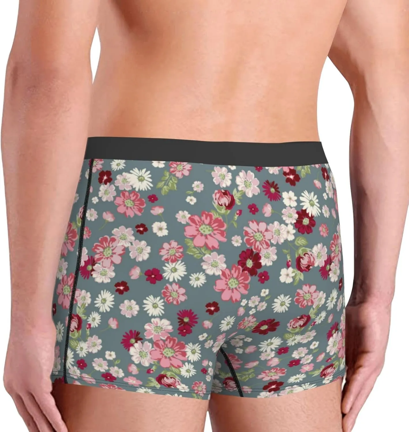 Daisies Flowers Print Boxer Briefs For Men Breathable Underwear-