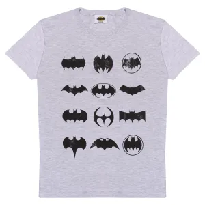 DC Comics Batman Distressed Logo Evolution Adults T-Shirt