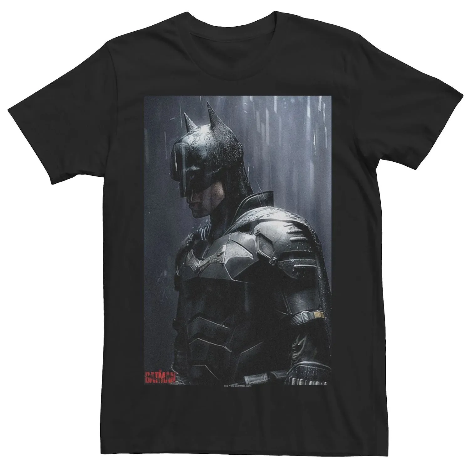 DC Comics Batman Standing in the Rain Men's T-Shirt Licensed Character