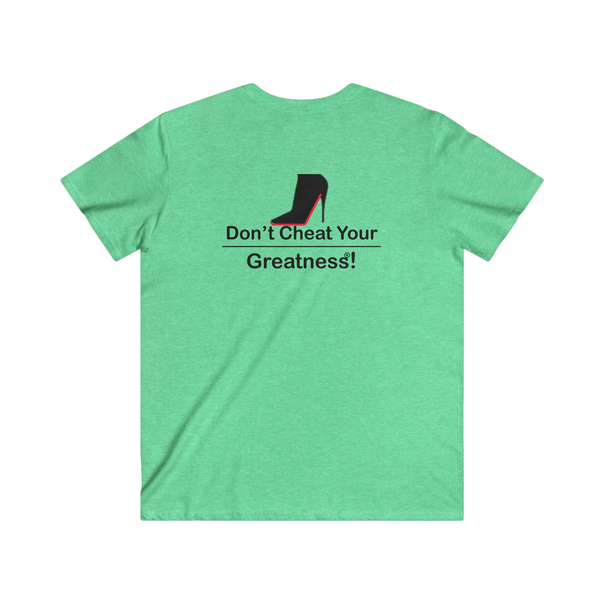 DCYG Black Red Bottoms Fitted V-Neck Short Sleeve Tee
