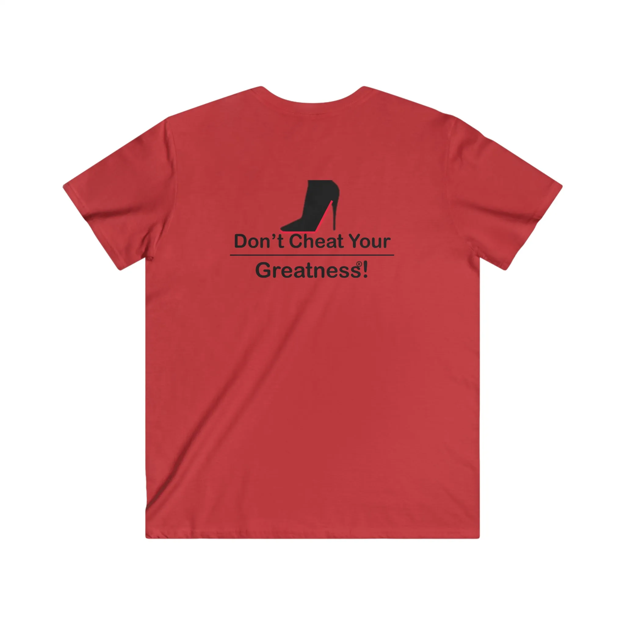 DCYG Black Red Bottoms Fitted V-Neck Short Sleeve Tee
