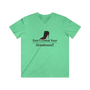 DCYG Black Red Bottoms Fitted V-Neck Short Sleeve Tee