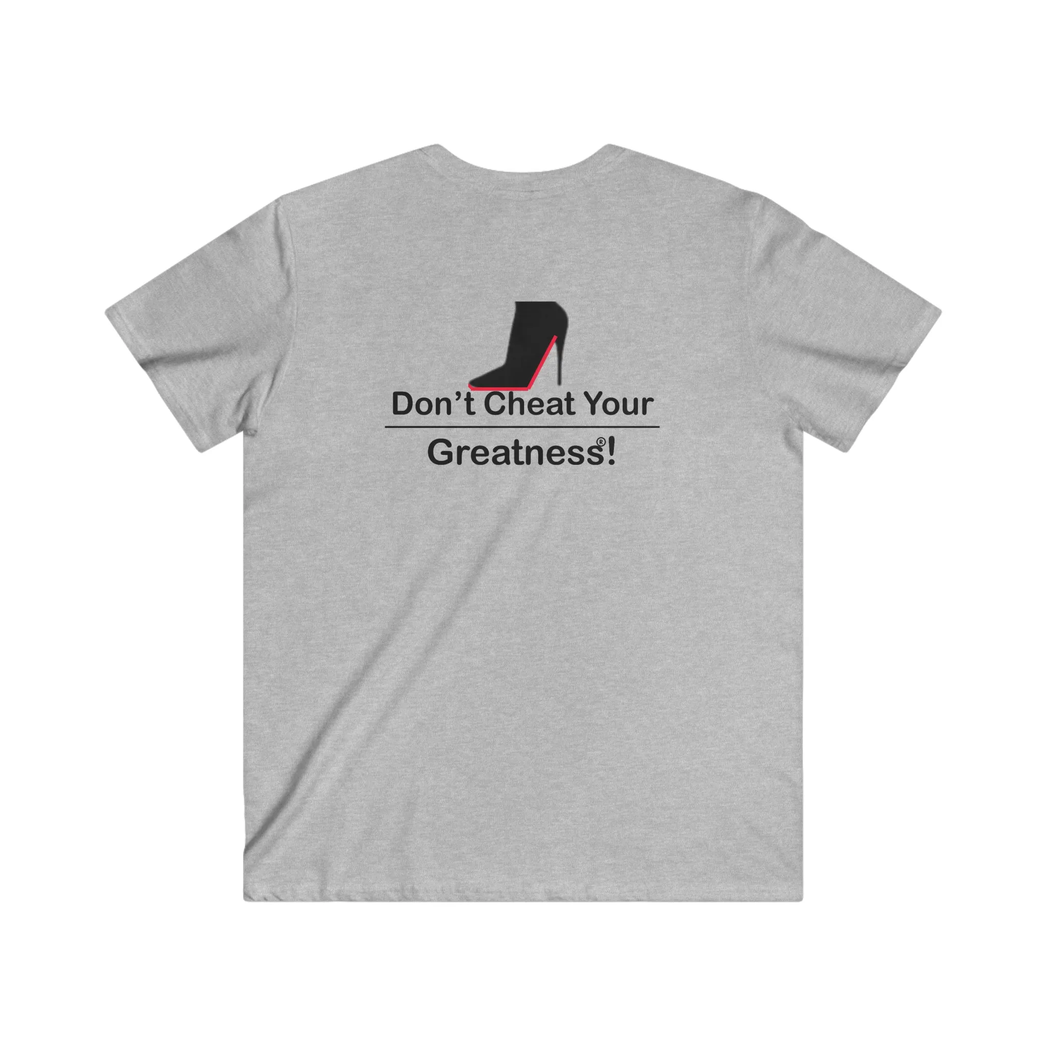 DCYG Black Red Bottoms Fitted V-Neck Short Sleeve Tee
