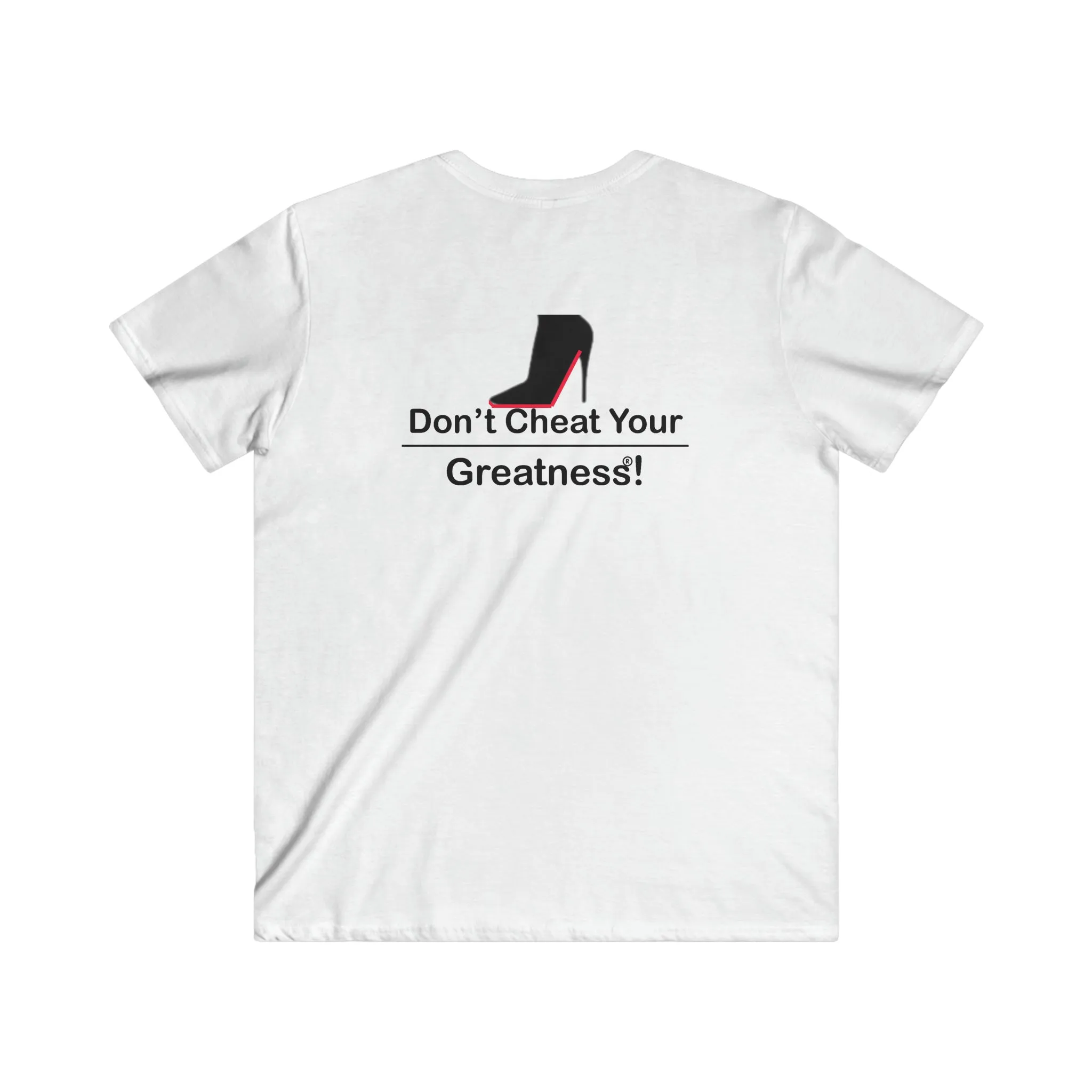 DCYG Black Red Bottoms Fitted V-Neck Short Sleeve Tee