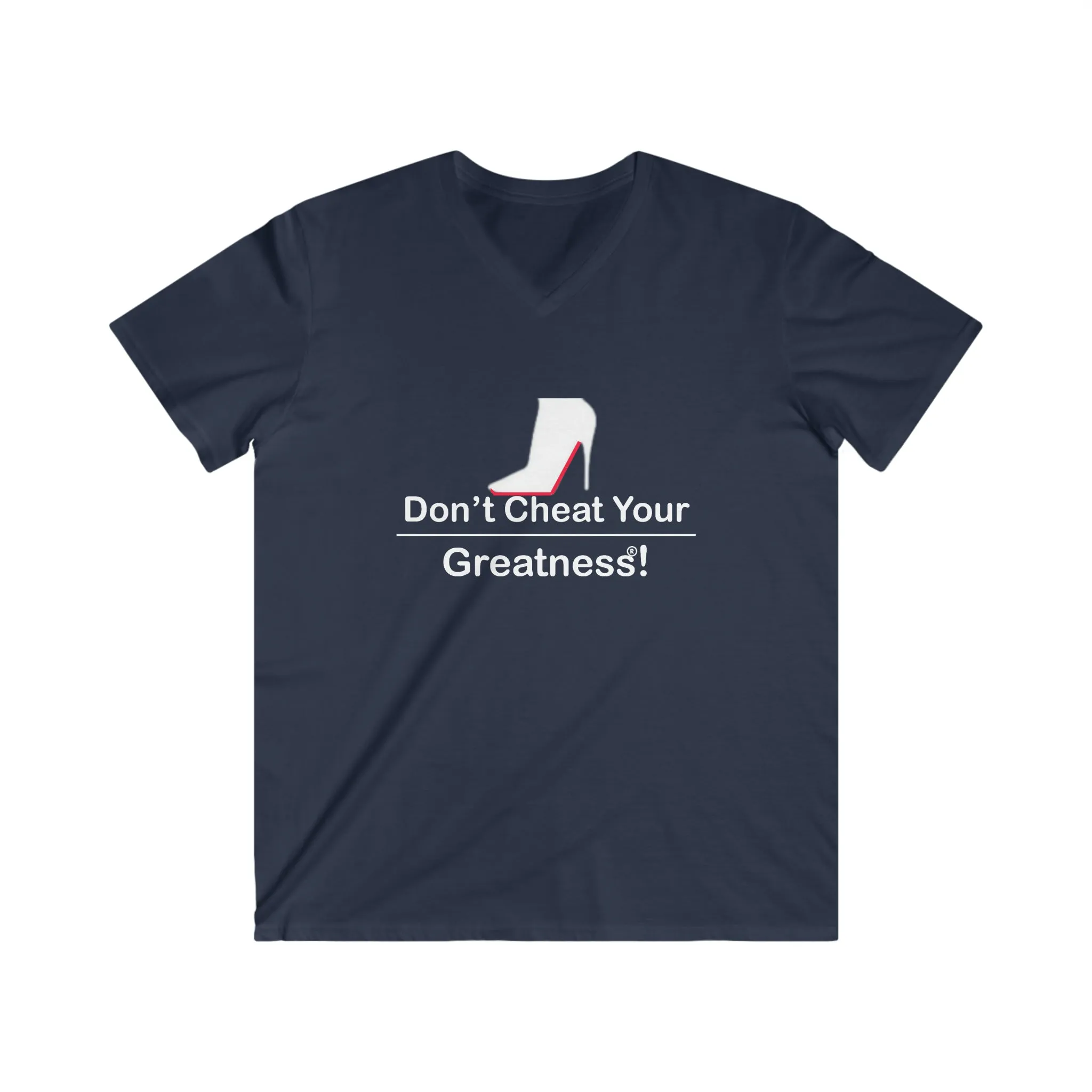 DCYG Red Bottoms Fitted V-Neck Short Sleeve Tee