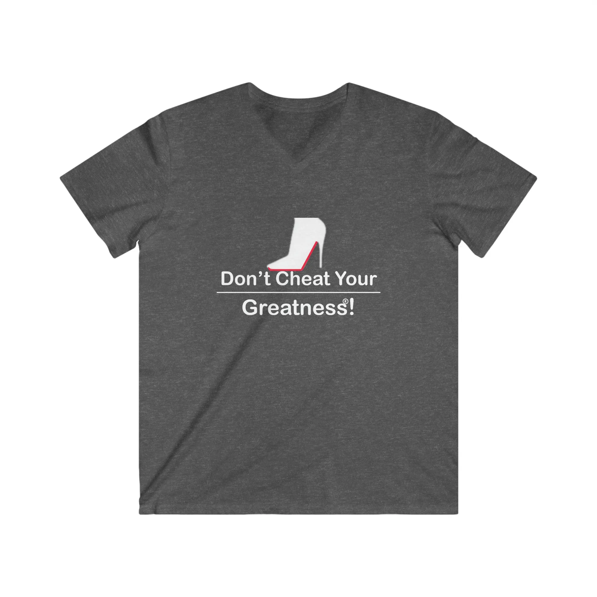 DCYG Red Bottoms Fitted V-Neck Short Sleeve Tee