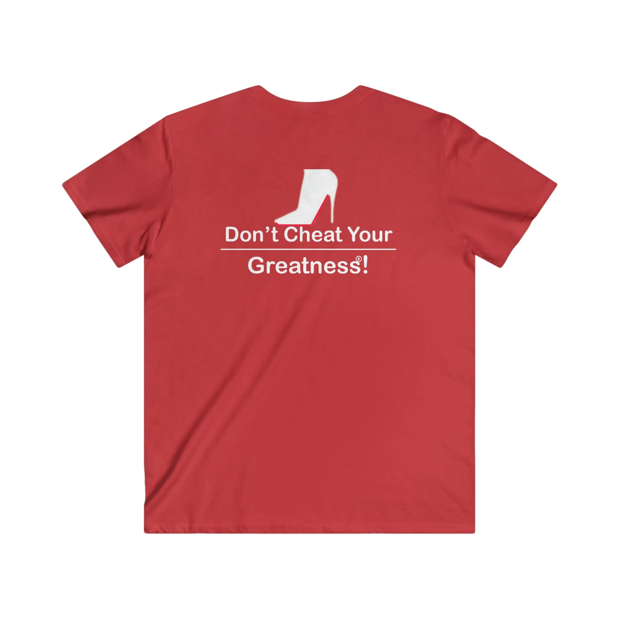DCYG Red Bottoms Fitted V-Neck Short Sleeve Tee