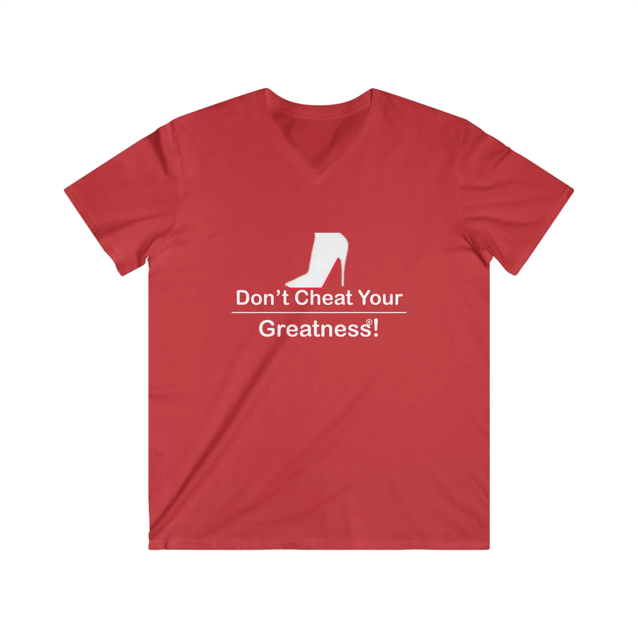 DCYG Red Bottoms Fitted V-Neck Short Sleeve Tee