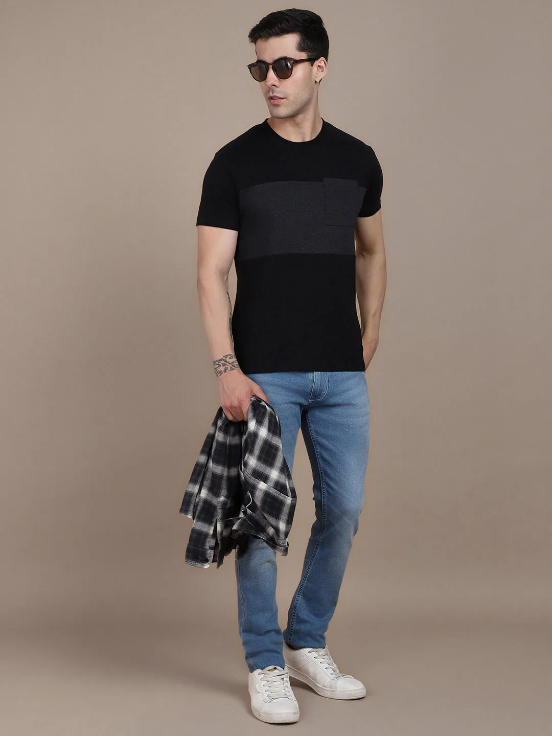 Dennis Lingo Round Neck Slim Fit Cotton T-shirt