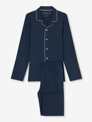 DEREK ROSE BASEL 1 MEN'S JERSEY PAJAMA SET - NAVY