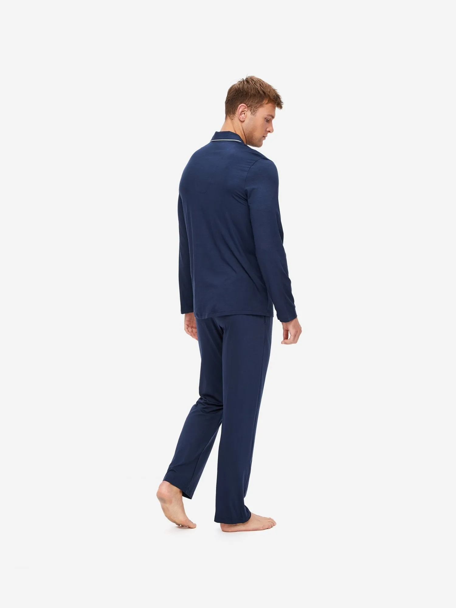 DEREK ROSE BASEL 1 MEN'S JERSEY PAJAMA SET - NAVY