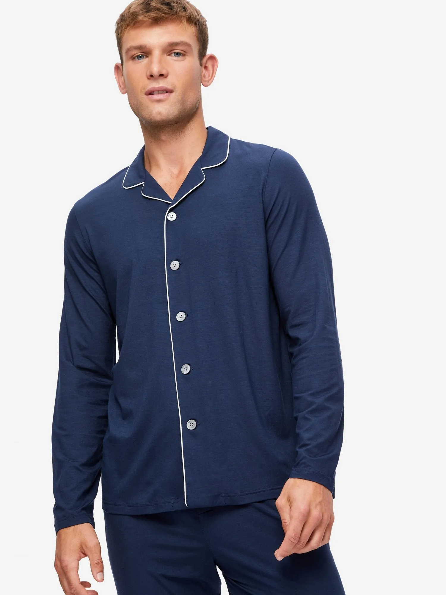 DEREK ROSE BASEL 1 MEN'S JERSEY PAJAMA SET - NAVY