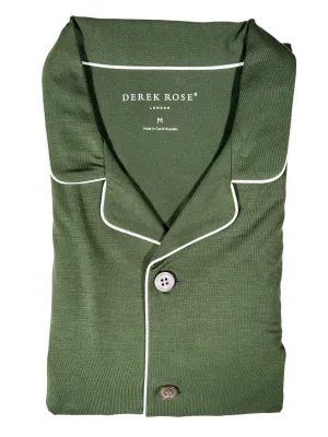 DEREK ROSE BASEL 15 MEN'S JERSEY PAJAMA SET - DARK GREEN