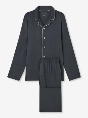 DEREK ROSE MARLOWE 1 MEN'S PAJAMA SET - ANTHRACITE