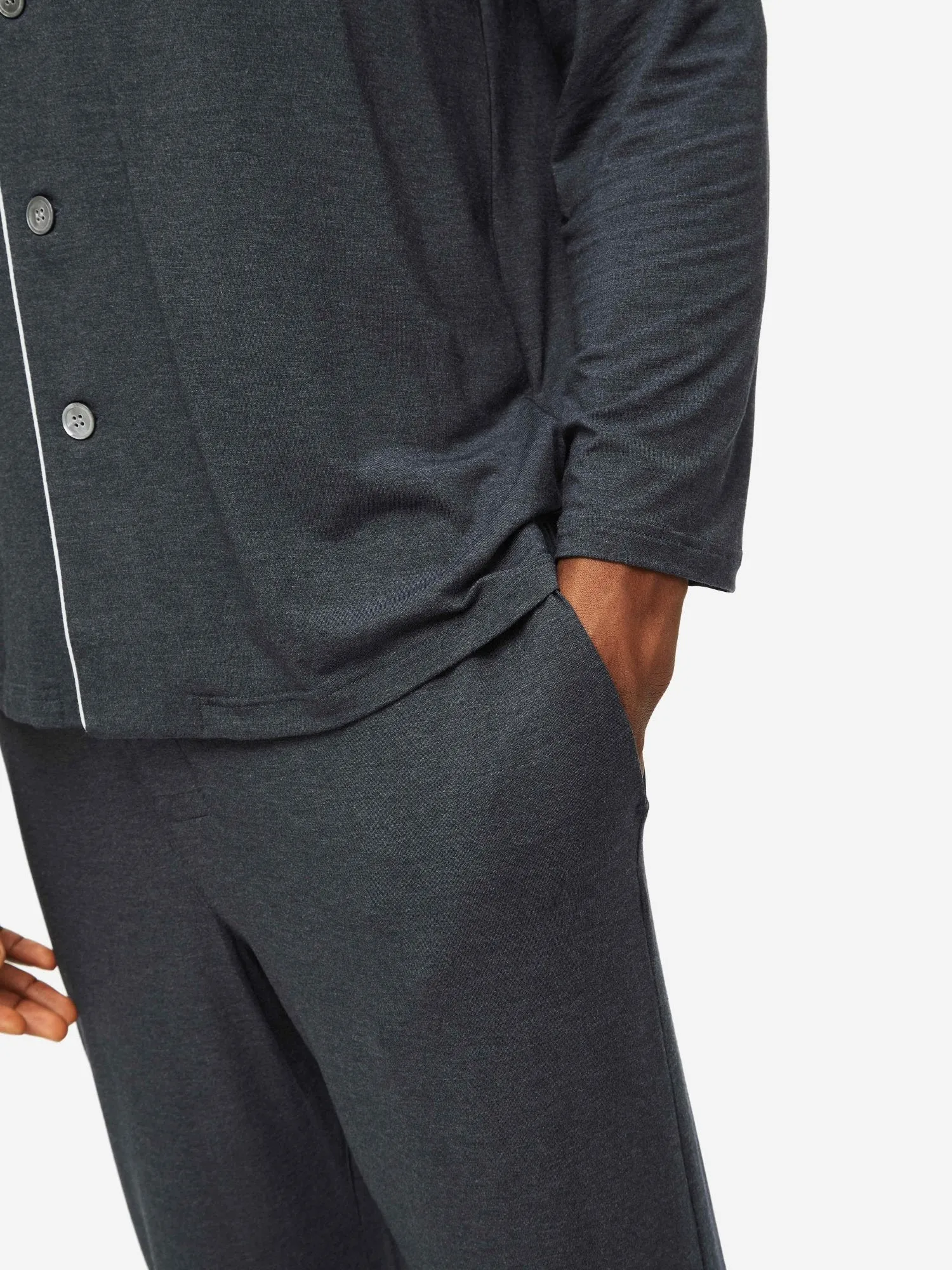 DEREK ROSE MARLOWE 1 MEN'S PAJAMA SET - ANTHRACITE